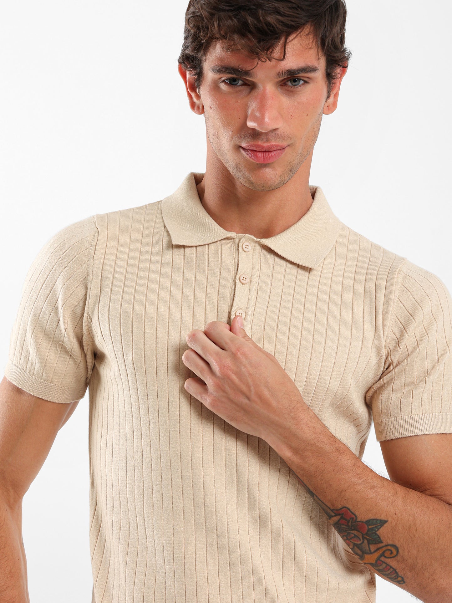 Ribbed Polo Shirt