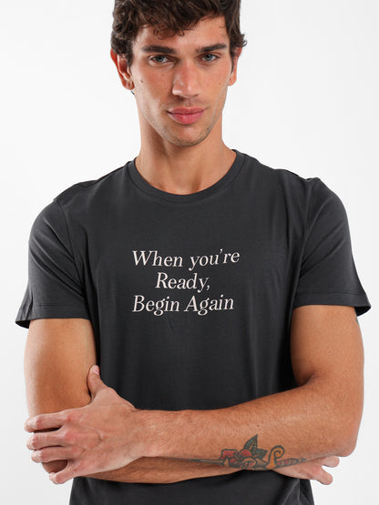 Front Text Print T-Shirt