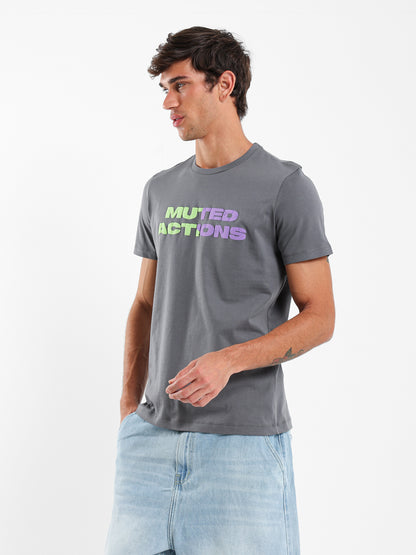 Muted Actions Front Print T-Shirt