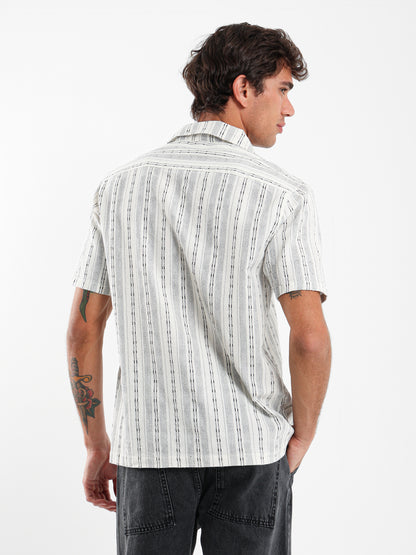 Striped Camp Collar Shirt
