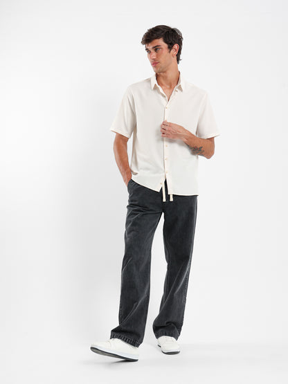 Waffle Textured Short Sleeve Shirt