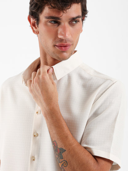 Waffle Textured Short Sleeve Shirt