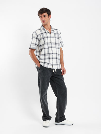 Checked Oversized Camp Shirt