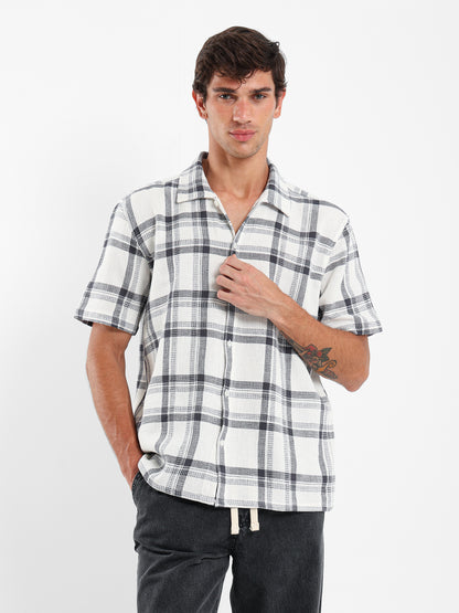 Checked Oversized Camp Shirt