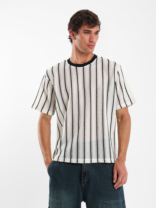 Striped Mesh T-Shirt