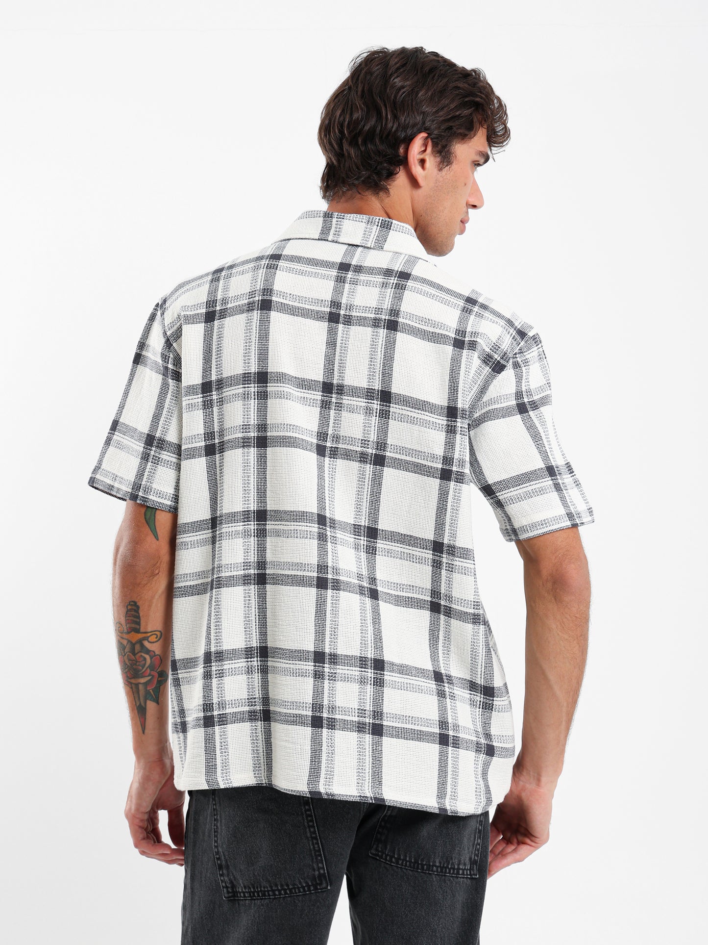 Checked Oversized Camp Shirt