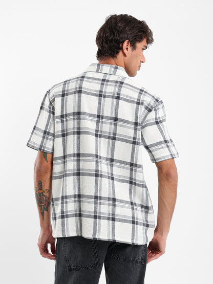 Checked Oversized Camp Shirt