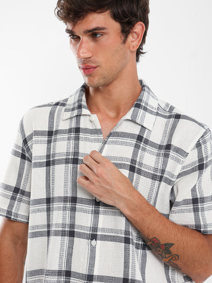 Checked Oversized Camp Shirt
