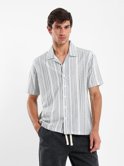 Irregular Print Camp Shirt