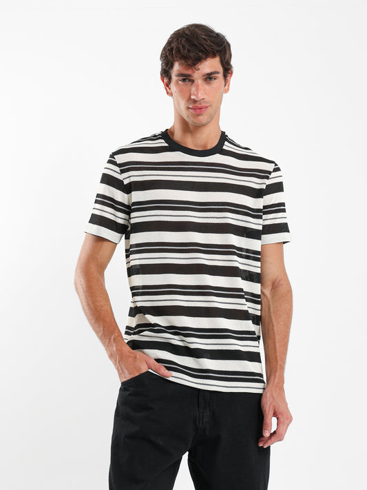 Striped Crochet T-Shirt