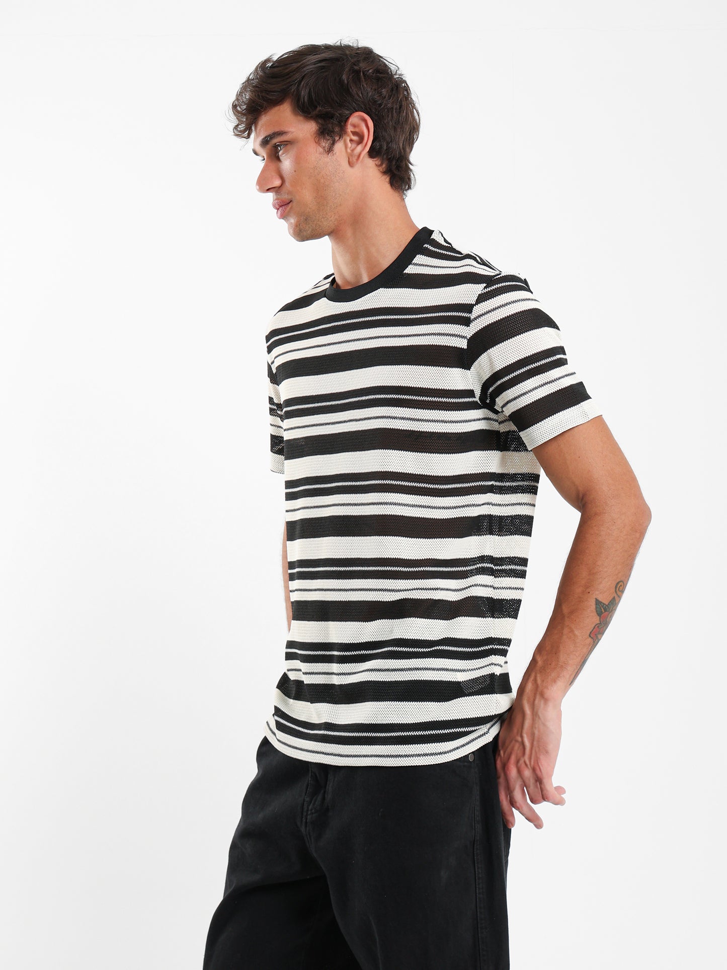 Striped Crochet T-Shirt