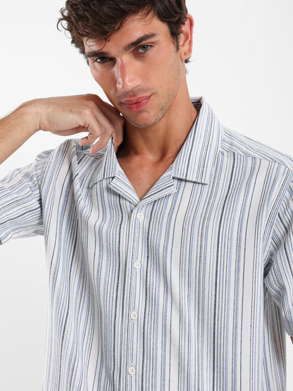 Irregular Print Camp Shirt