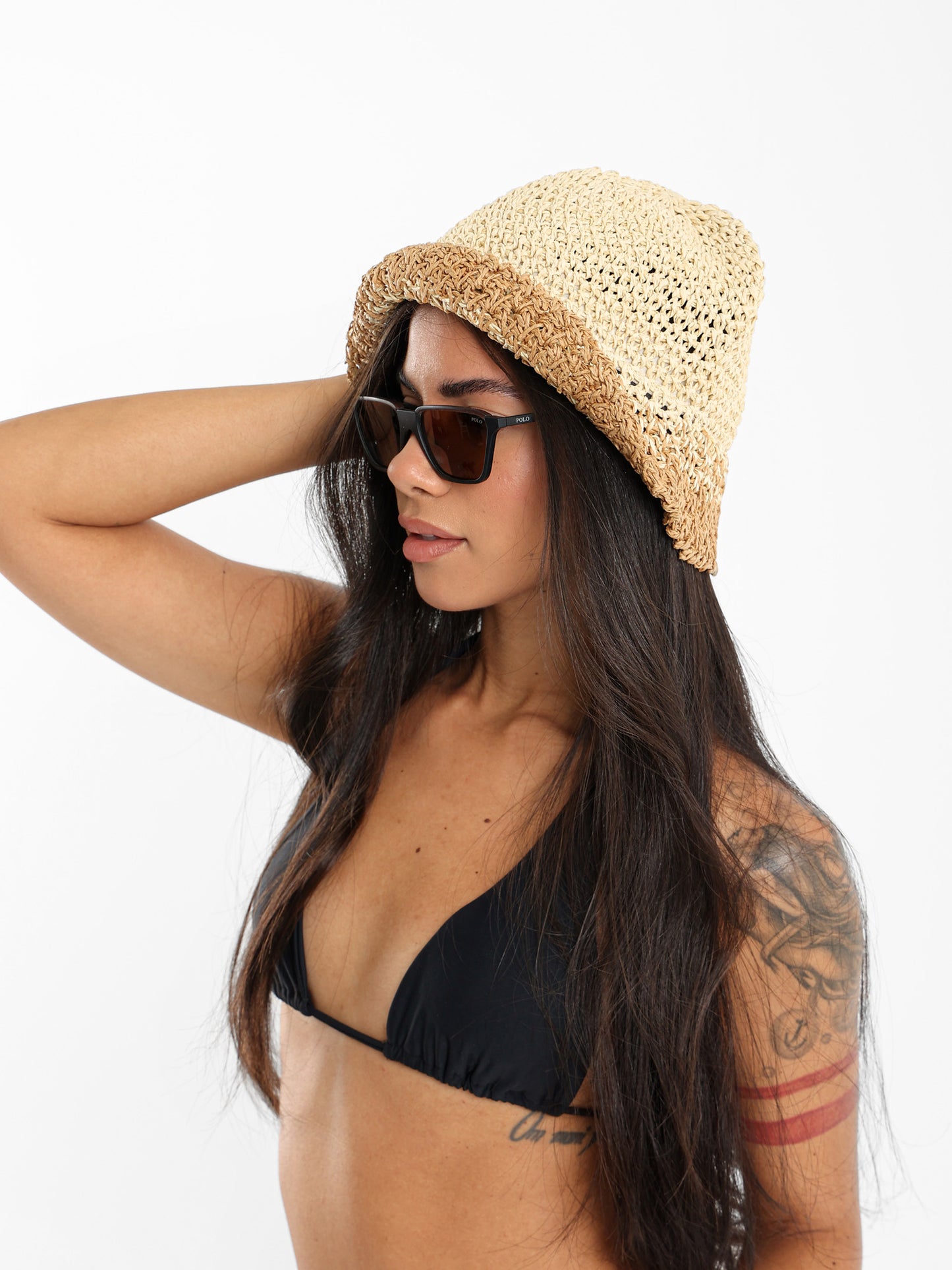 Two-Tone Woven Bucket Hat