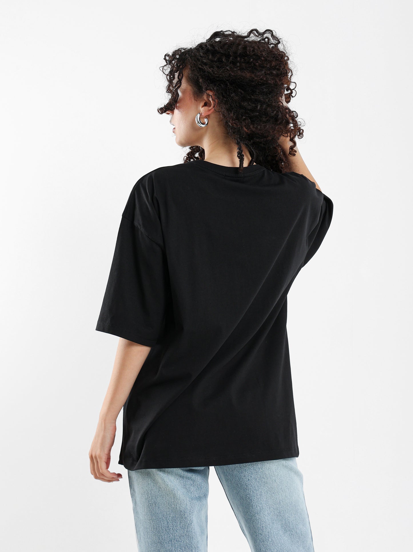 Oversized Green Foil Print T-Shirt