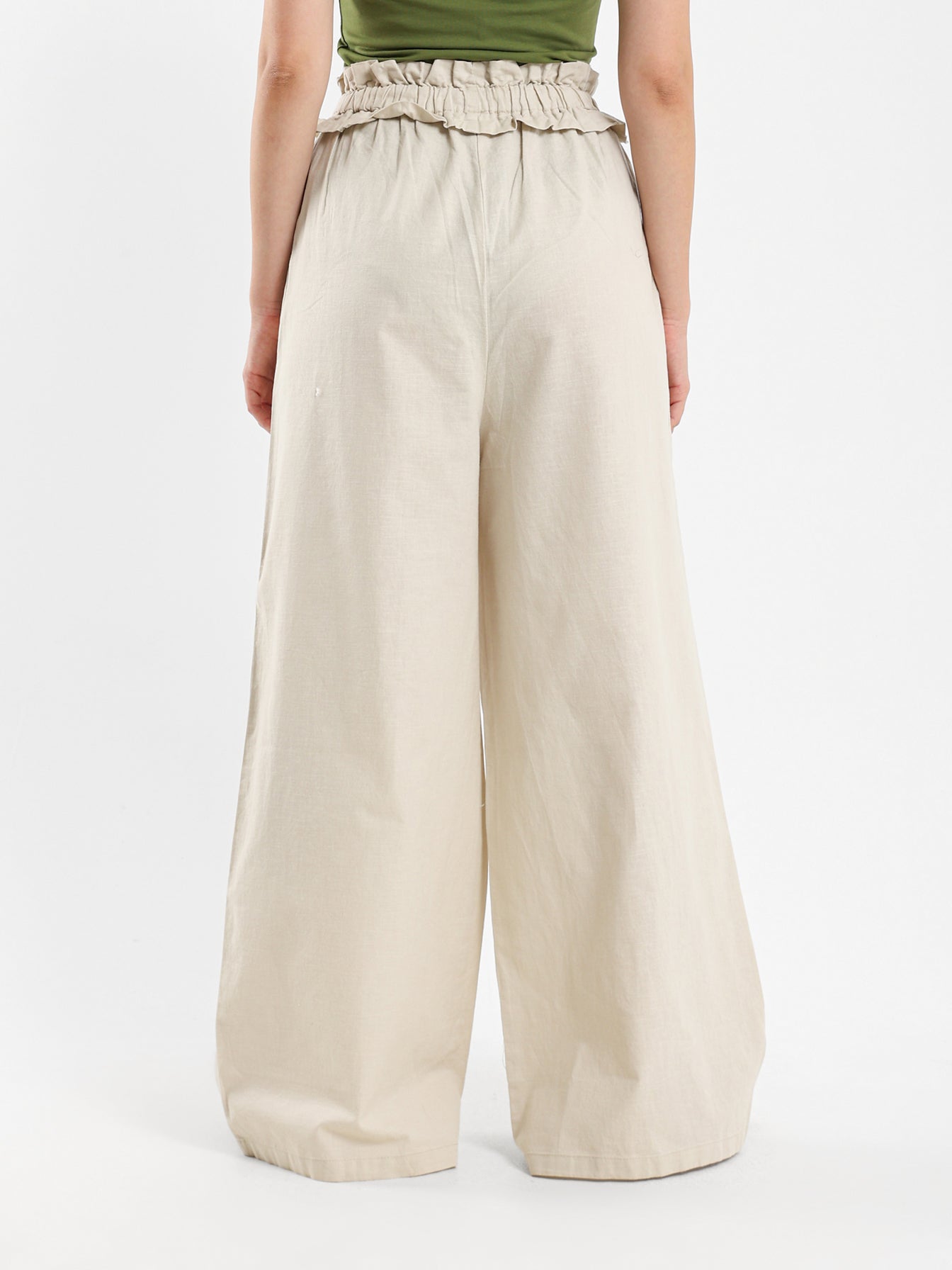 Paperbag Waist Wide-Leg Pants - Outlet