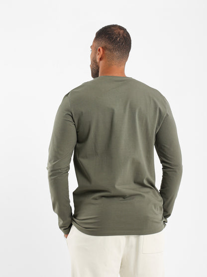 Basic V-Neck Long Sleeve T-Shirt - Outlet