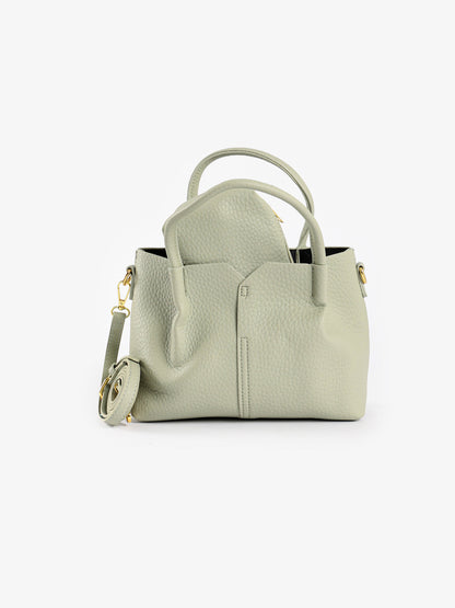 Textured Faux Leather Handbag Set – 2-Piece