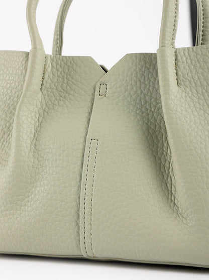 Textured Faux Leather Handbag Set – 2-Piece