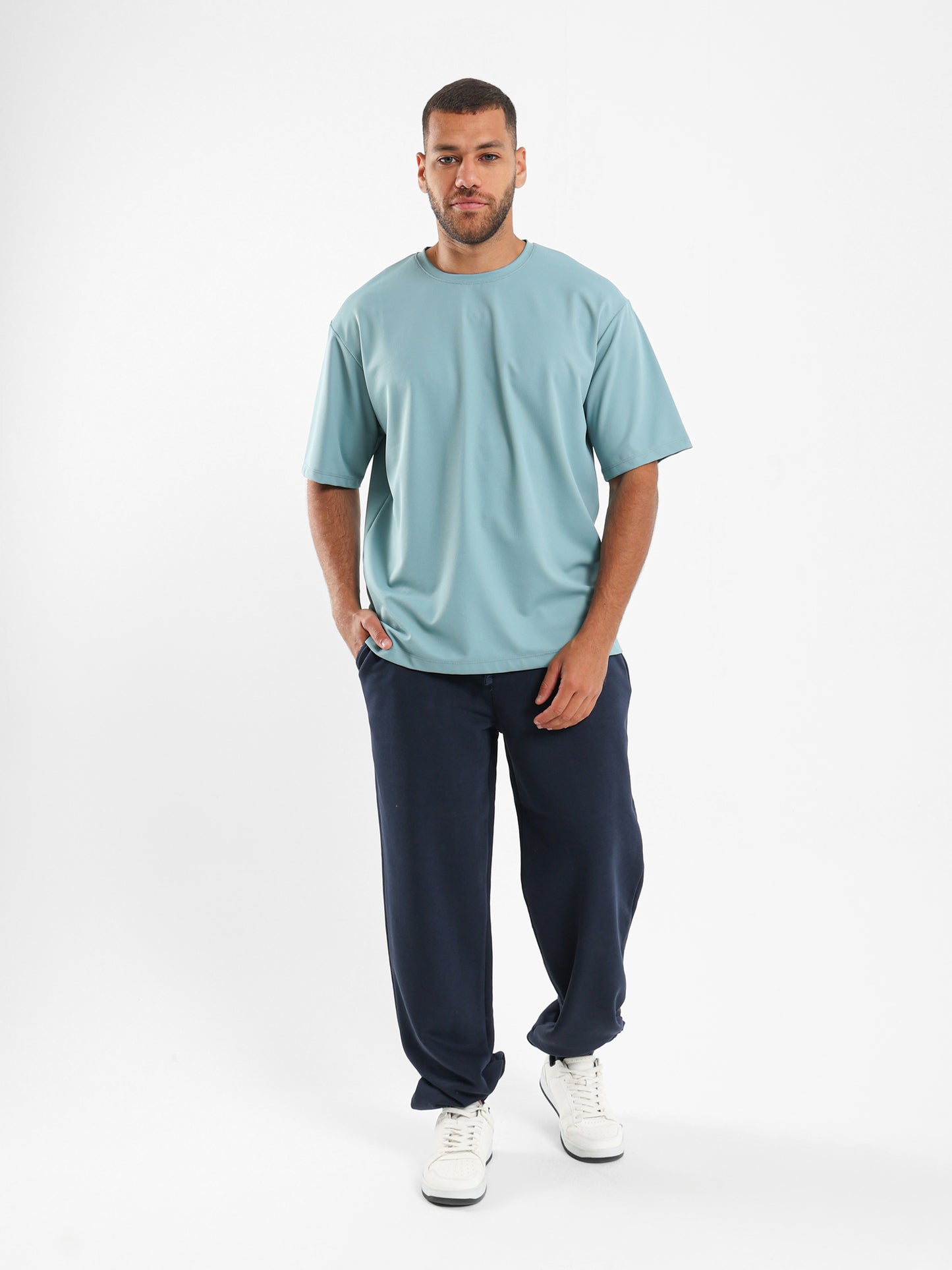 Pique-Style Solid Relaxed Fit T-Shirt