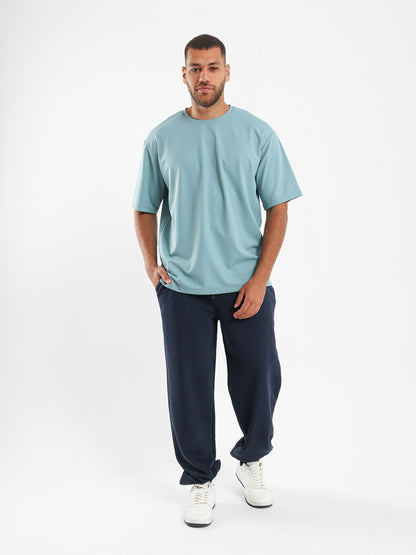Pique-Style Solid Relaxed Fit T-Shirt