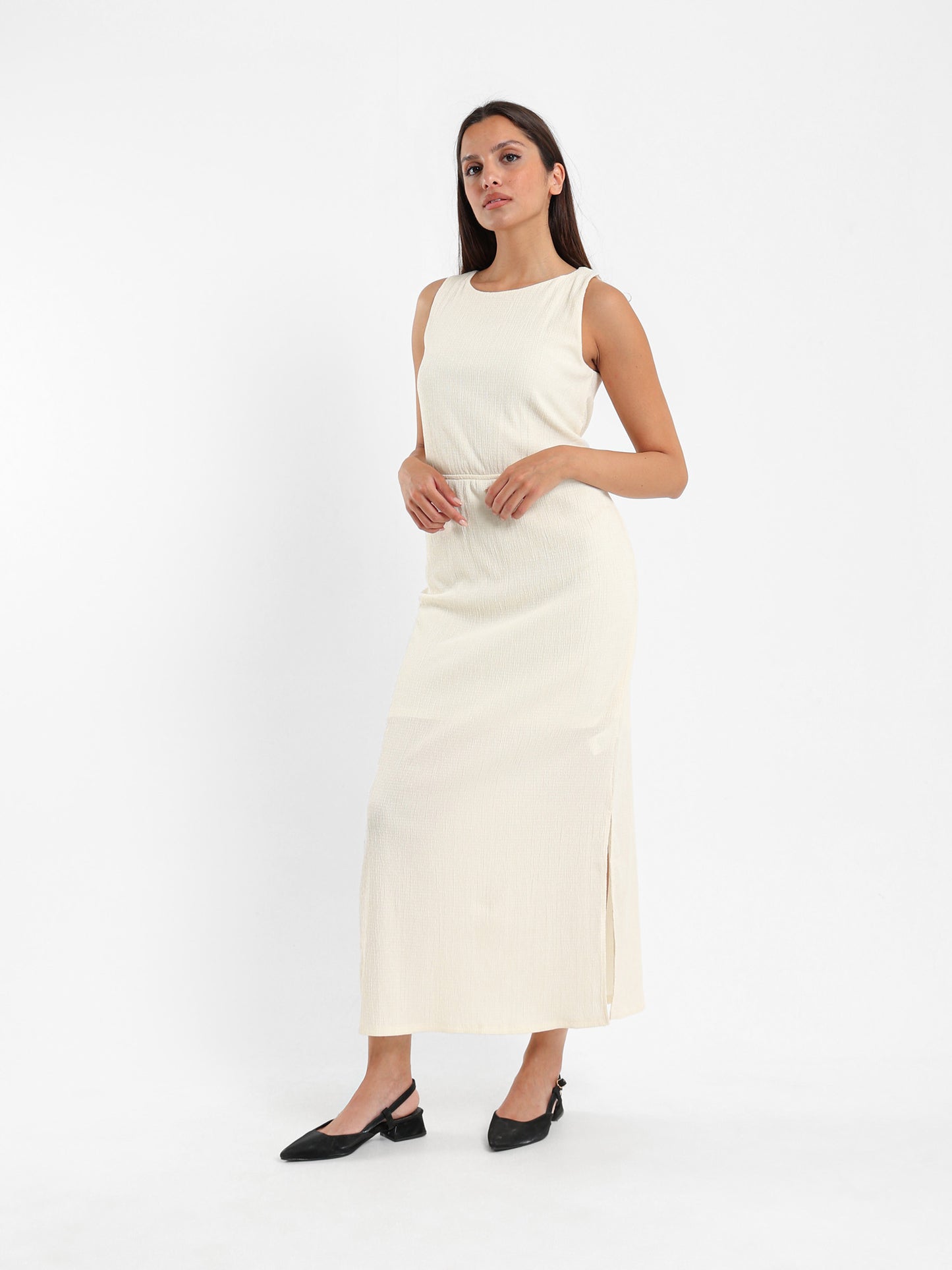 Sleeveless Long Dress with Side Slit