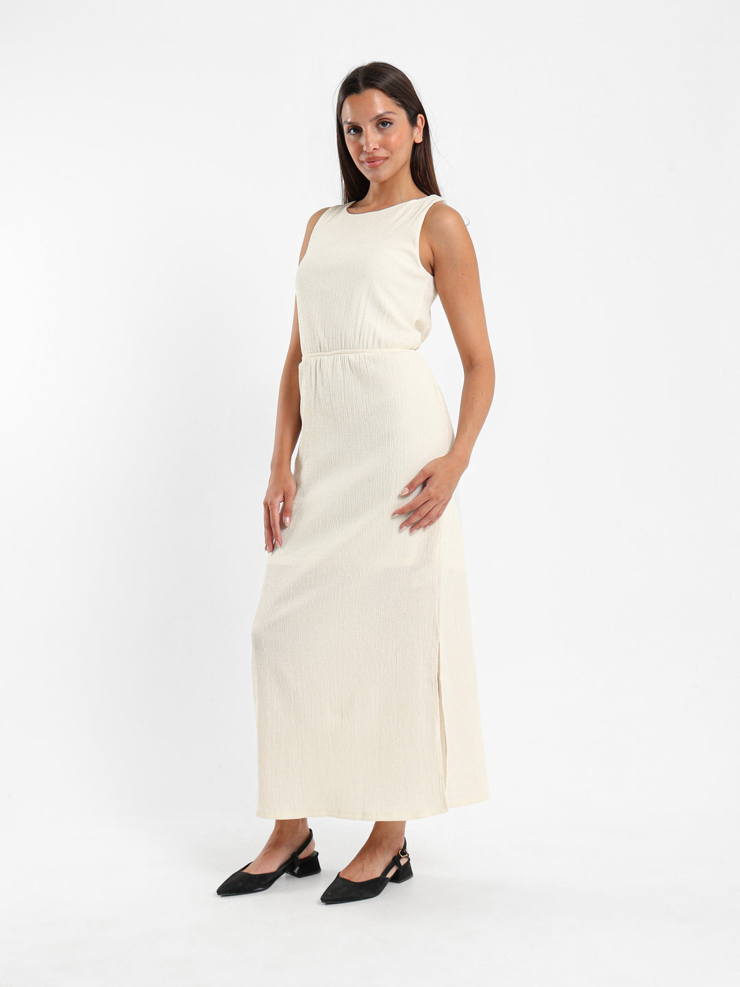 Sleeveless Long Dress with Side Slit