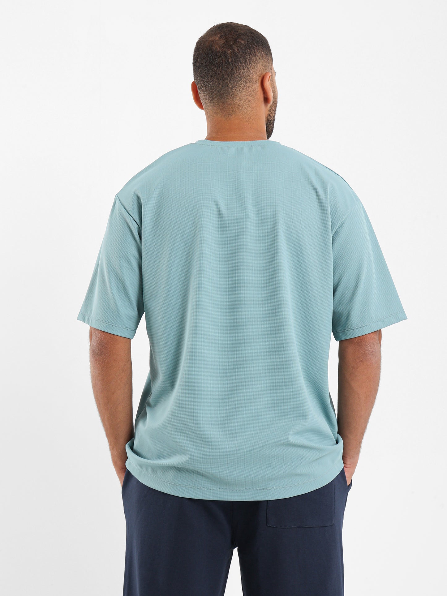 Pique-Style Solid Relaxed Fit T-Shirt