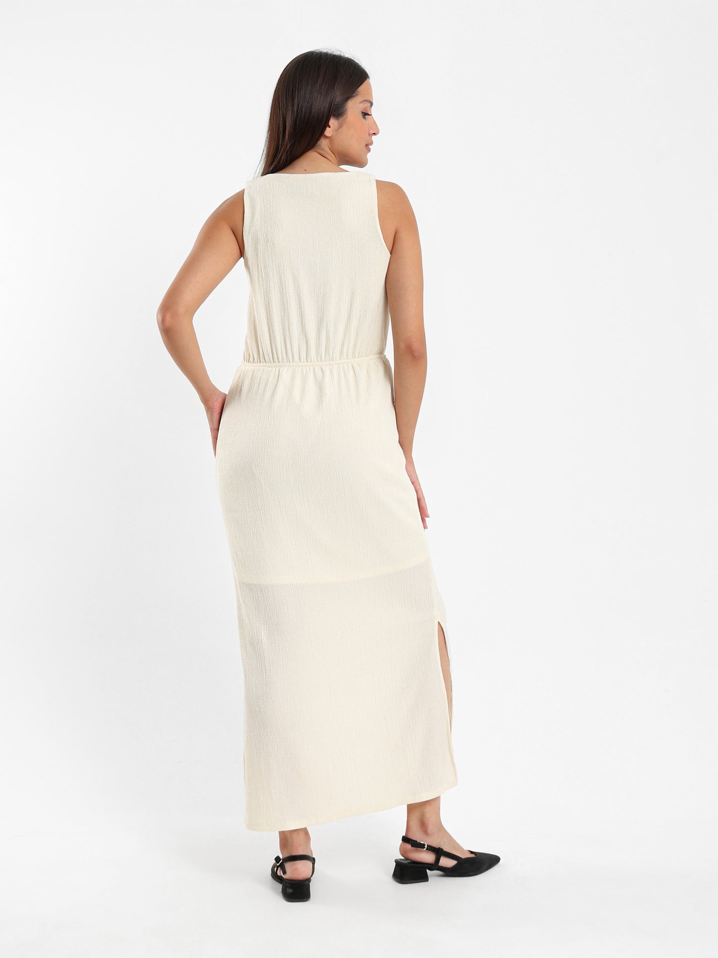 Sleeveless Long Dress with Side Slit