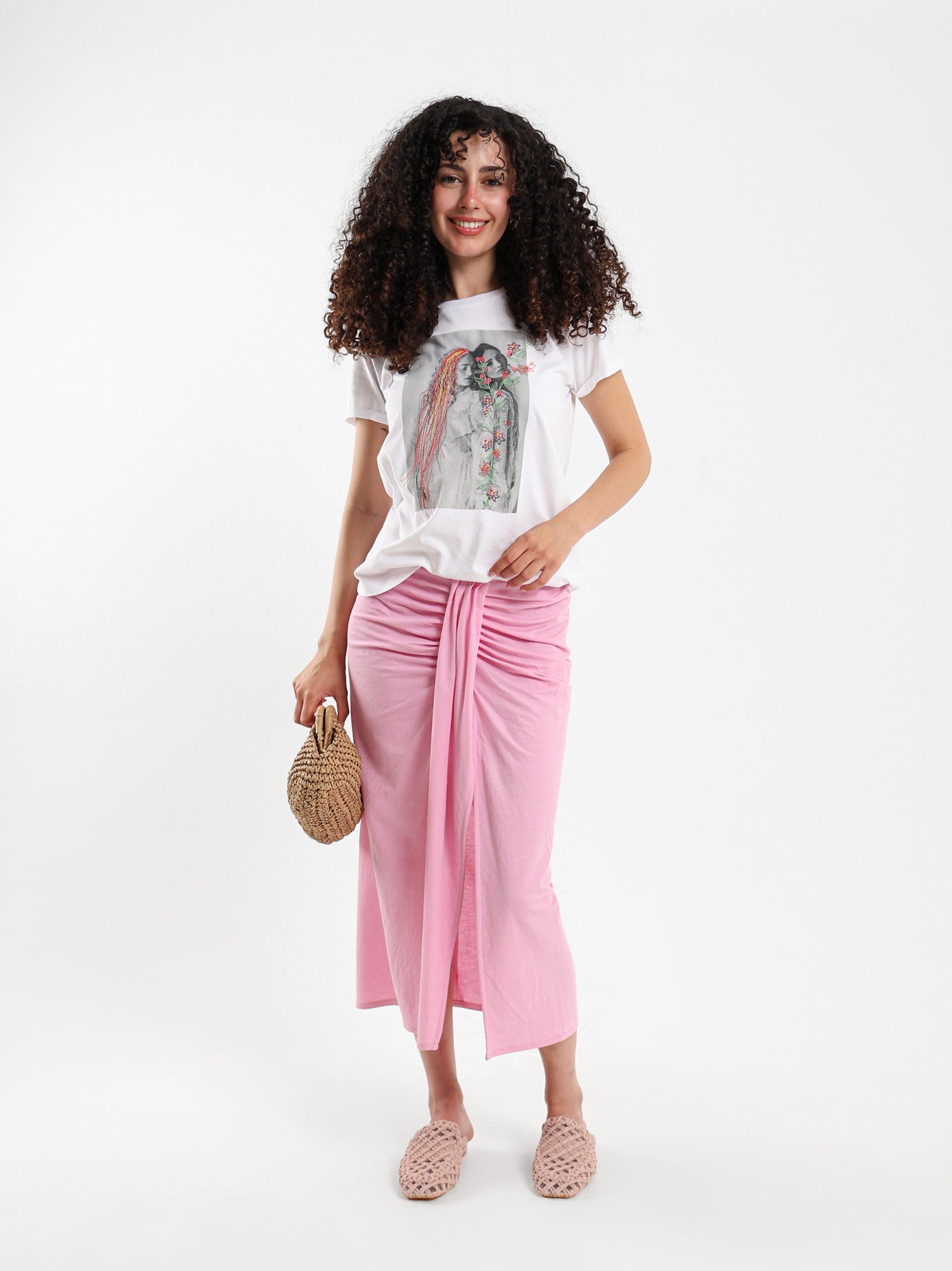 “Girls with Flowers” Embroidered Tee