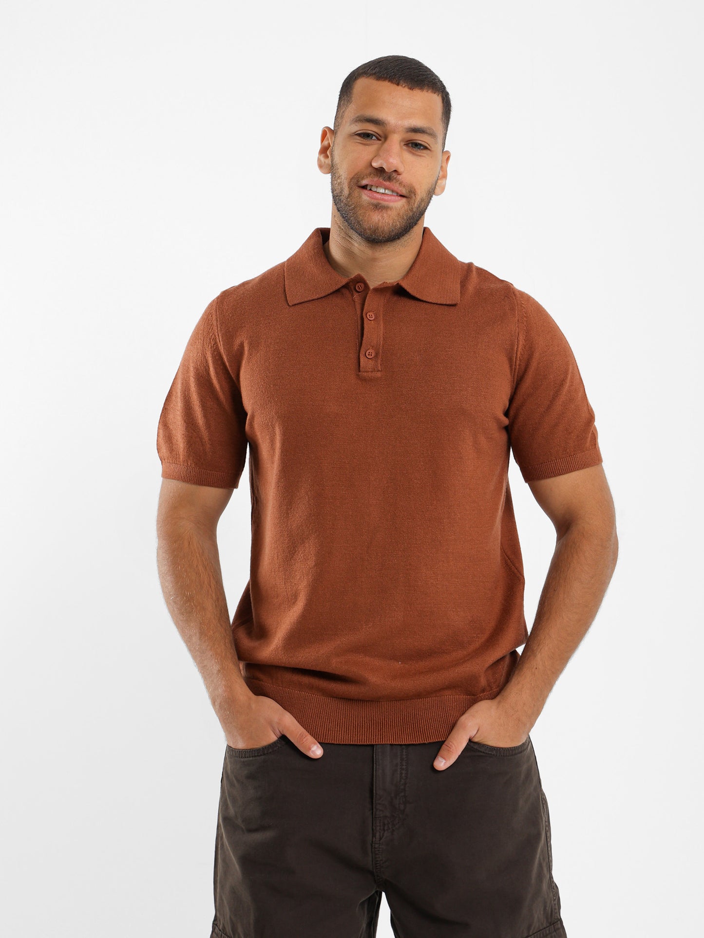 Muscle Fit Polo with Buttons