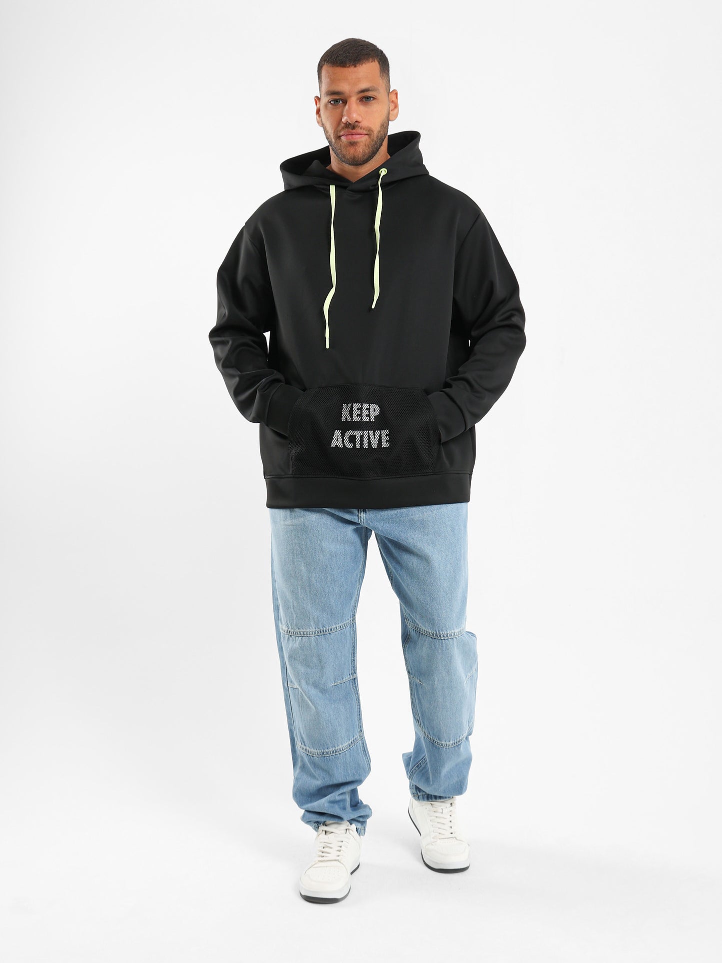 Mesh Kangaroo Pocket Hoodie - Outlet