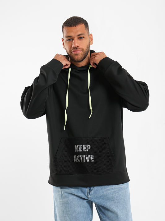 Mesh Kangaroo Pocket Hoodie - Outlet