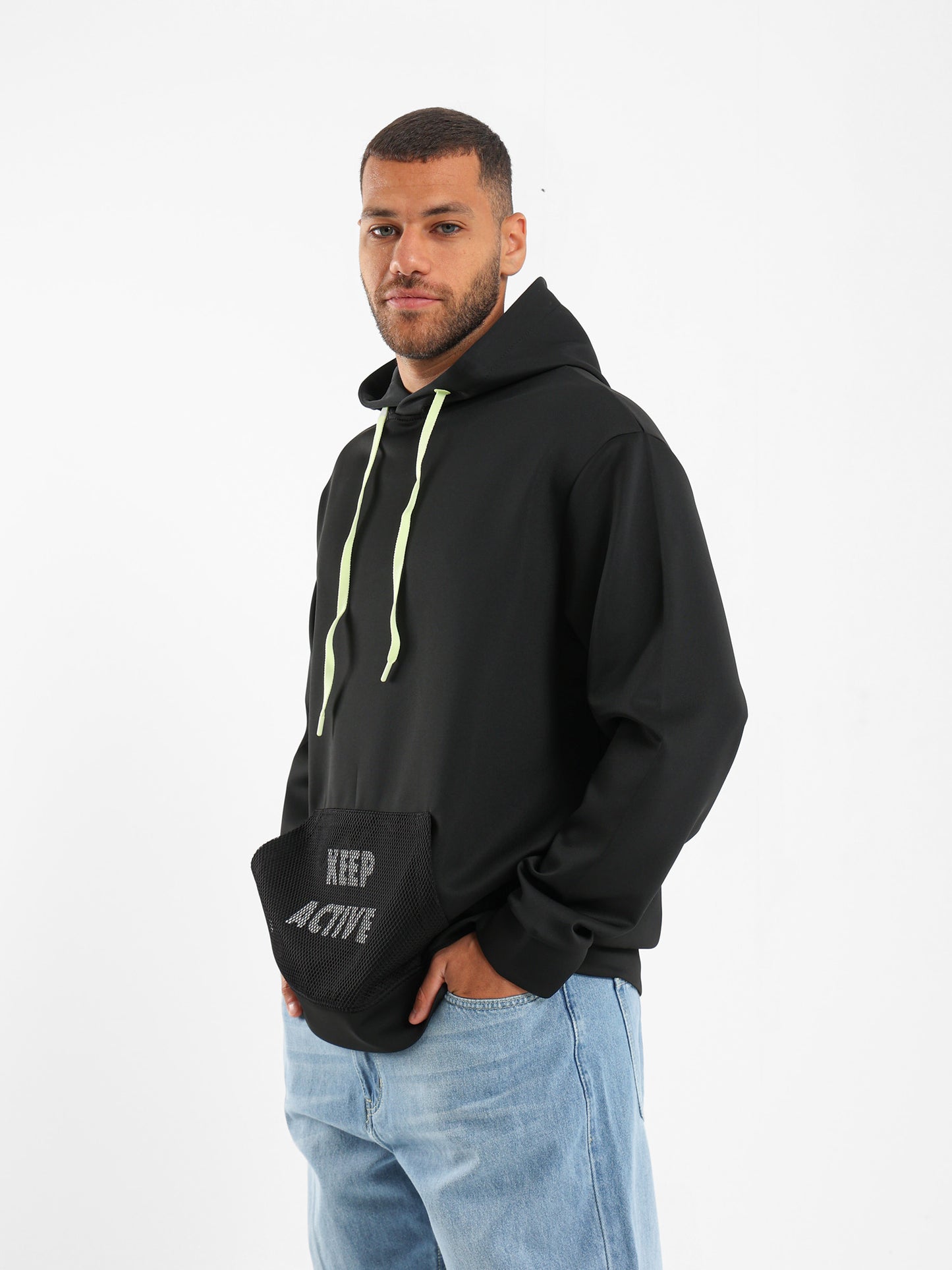 Mesh Kangaroo Pocket Hoodie - Outlet