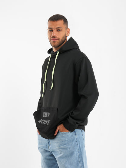Mesh Kangaroo Pocket Hoodie - Outlet
