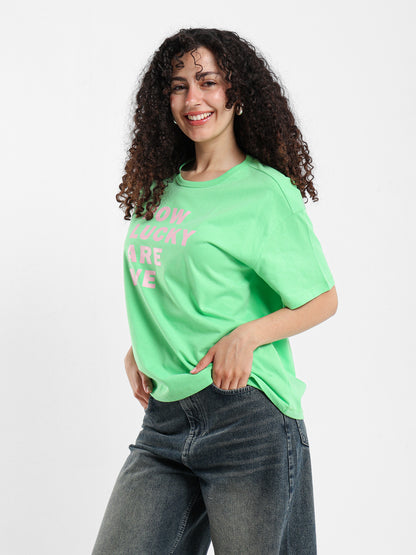 Loose-Fit Front Print T-Shirt