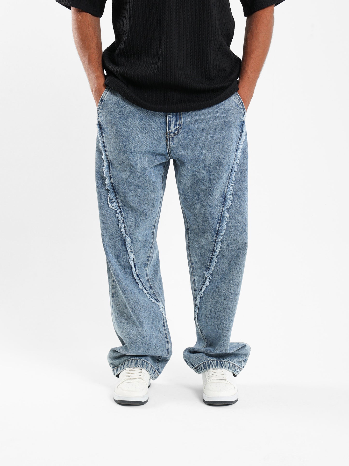 Raw Front Stitching Jeans - Outlet