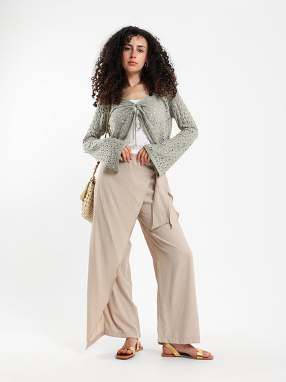 Front Tie Crochet Bolero