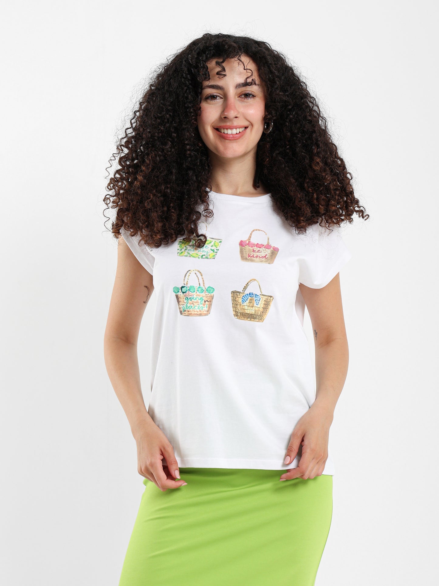 Pearls & Sea Collage Cap Sleeve Tee