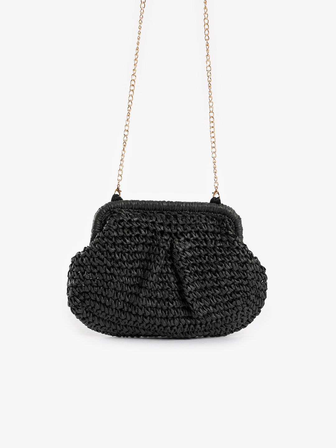 Woven Chain Strap Clutch