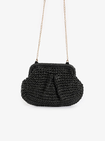 Woven Chain Strap Clutch