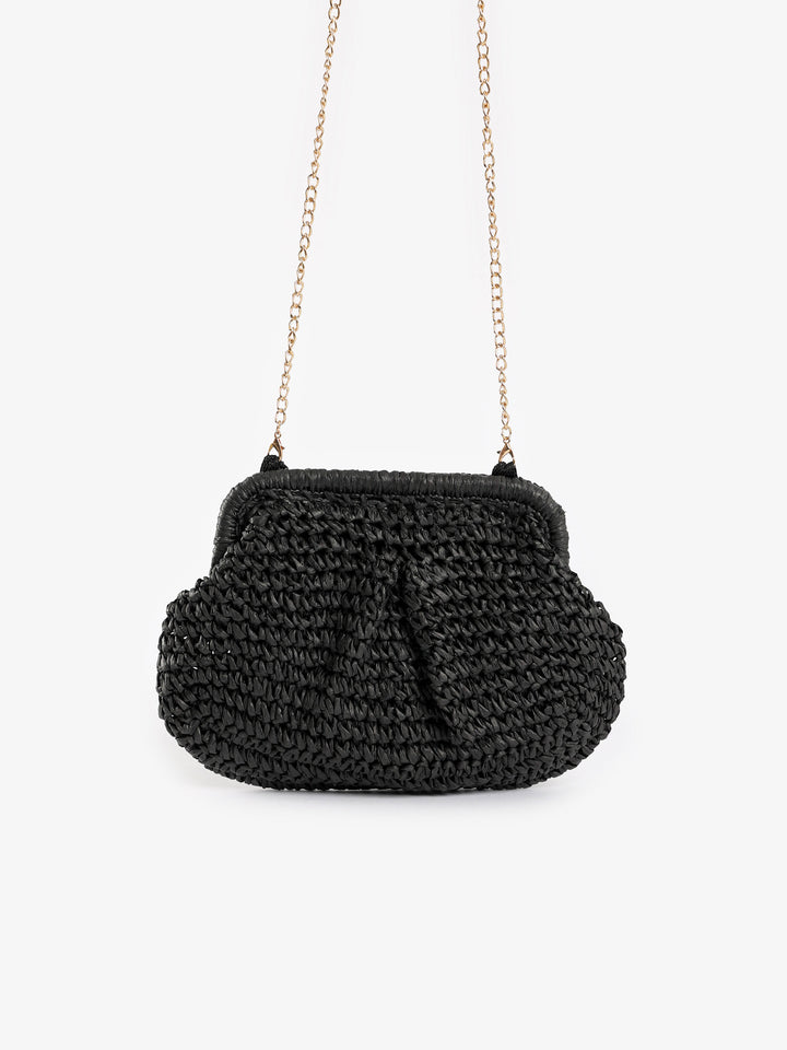 Woven Chain Strap Clutch