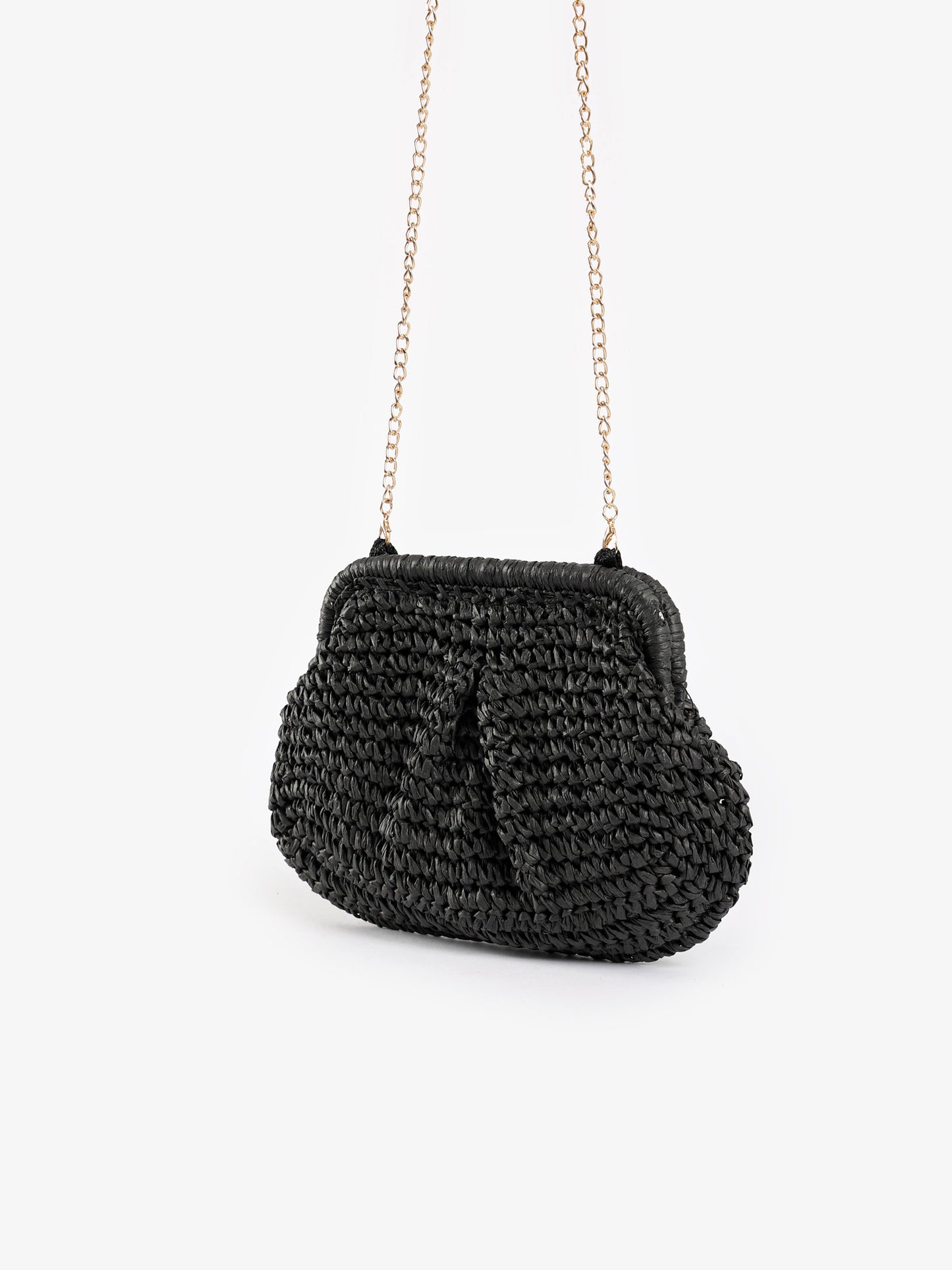 Woven Chain Strap Clutch
