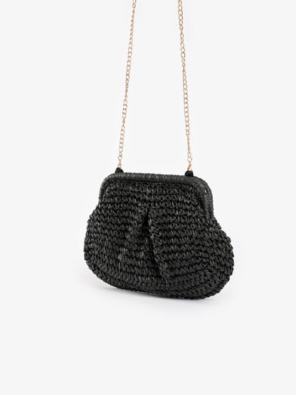 Woven Chain Strap Clutch