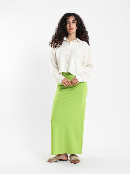 Linen Cropped Oversized Shirt