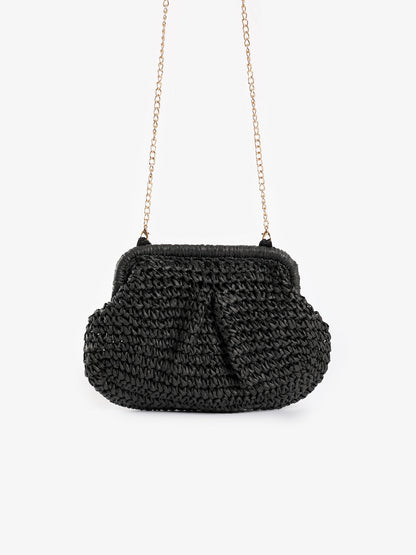Woven Chain Strap Clutch