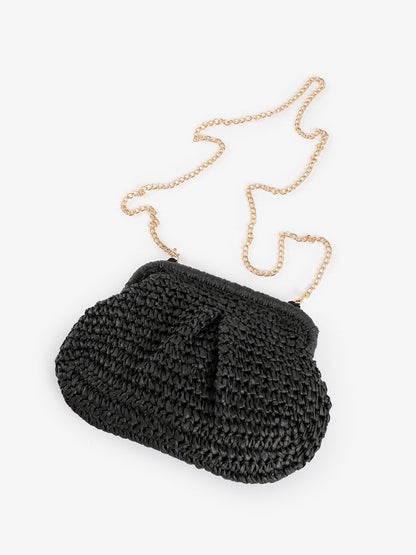 Woven Chain Strap Clutch