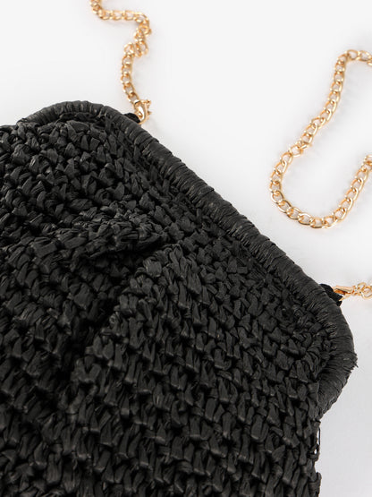 Woven Chain Strap Clutch