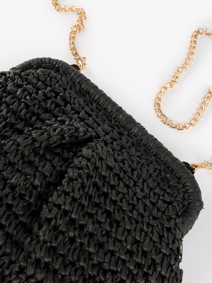 Woven Chain Strap Clutch