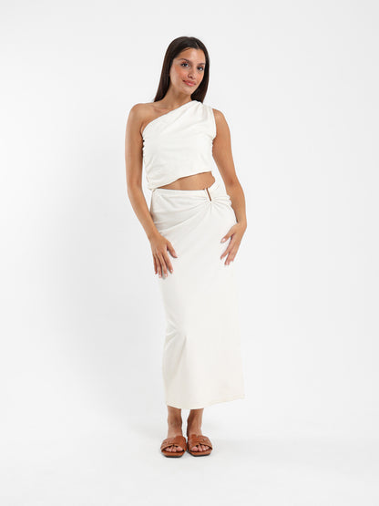 Cut-Out Waist Dress with Ring Detail - Outlet
