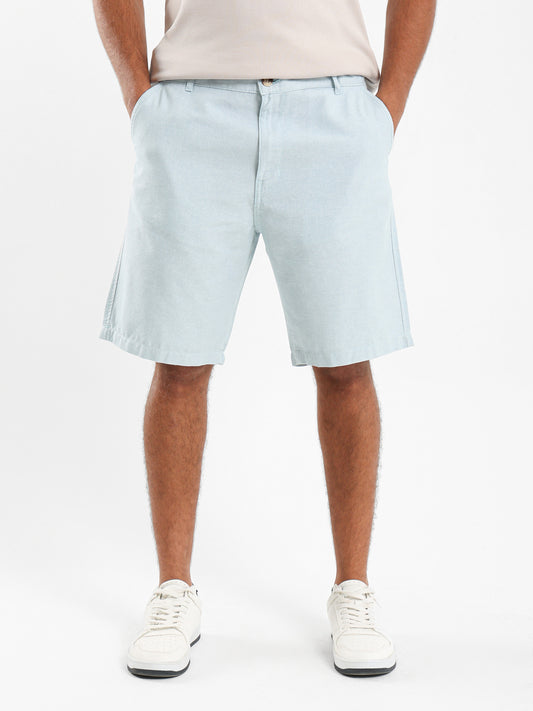 Linen Shorts with Buttoned Waistband